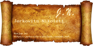 Jerkovits Nikolett névjegykártya